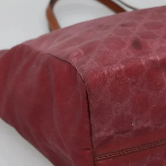 GUCCI GG Canvas Tote Bag Nylon Pink Silver 282439 Auth ti3238 - Picture 5 of 16